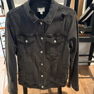 Distressed black/gray Jean jacket